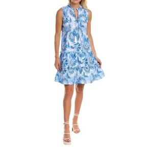 Sail to Sable Blue Bradley Bib A Line Dress Boho Cottagecore Resort Size XS